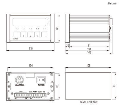 WTM-500 Transmitter - RS-485 - Modbus Comm. + Relay Out (2-In 4-out) - 2